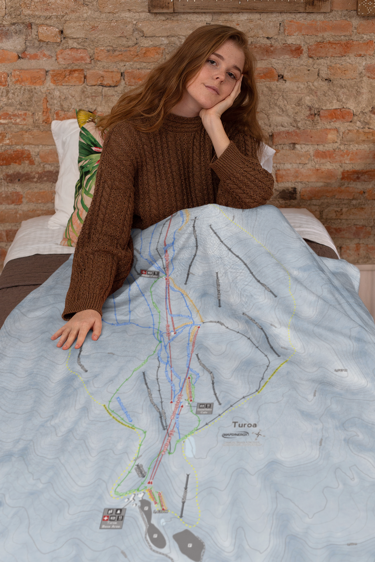 Turoa, New Zealand Ski Resort Map XL Blanket