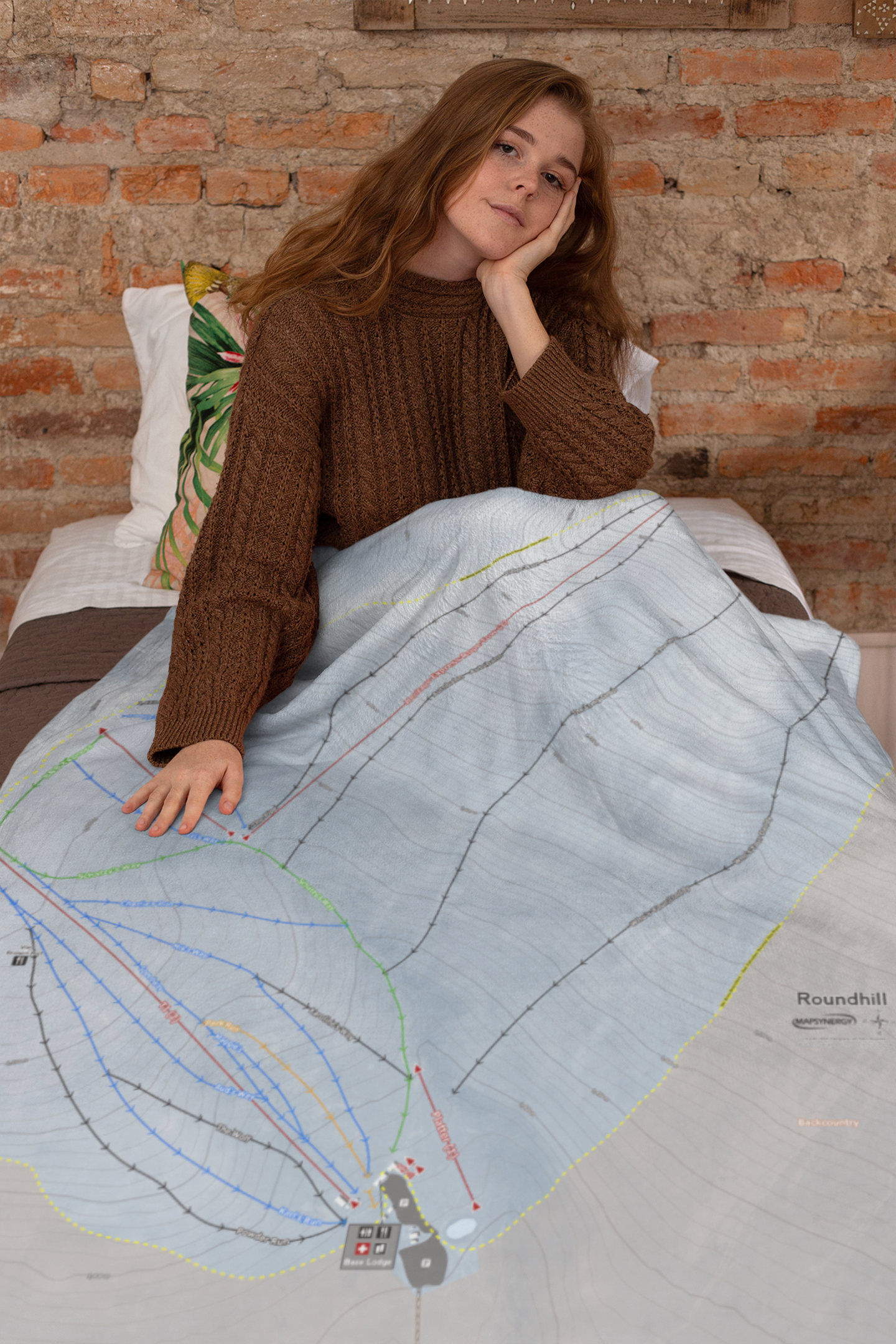 Roundhill, New Zealand Ski Resort Map XL Blanket