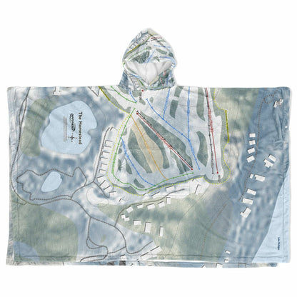 The Homestead, Michigan Ski Resort Map Flannel Blanket Poncho