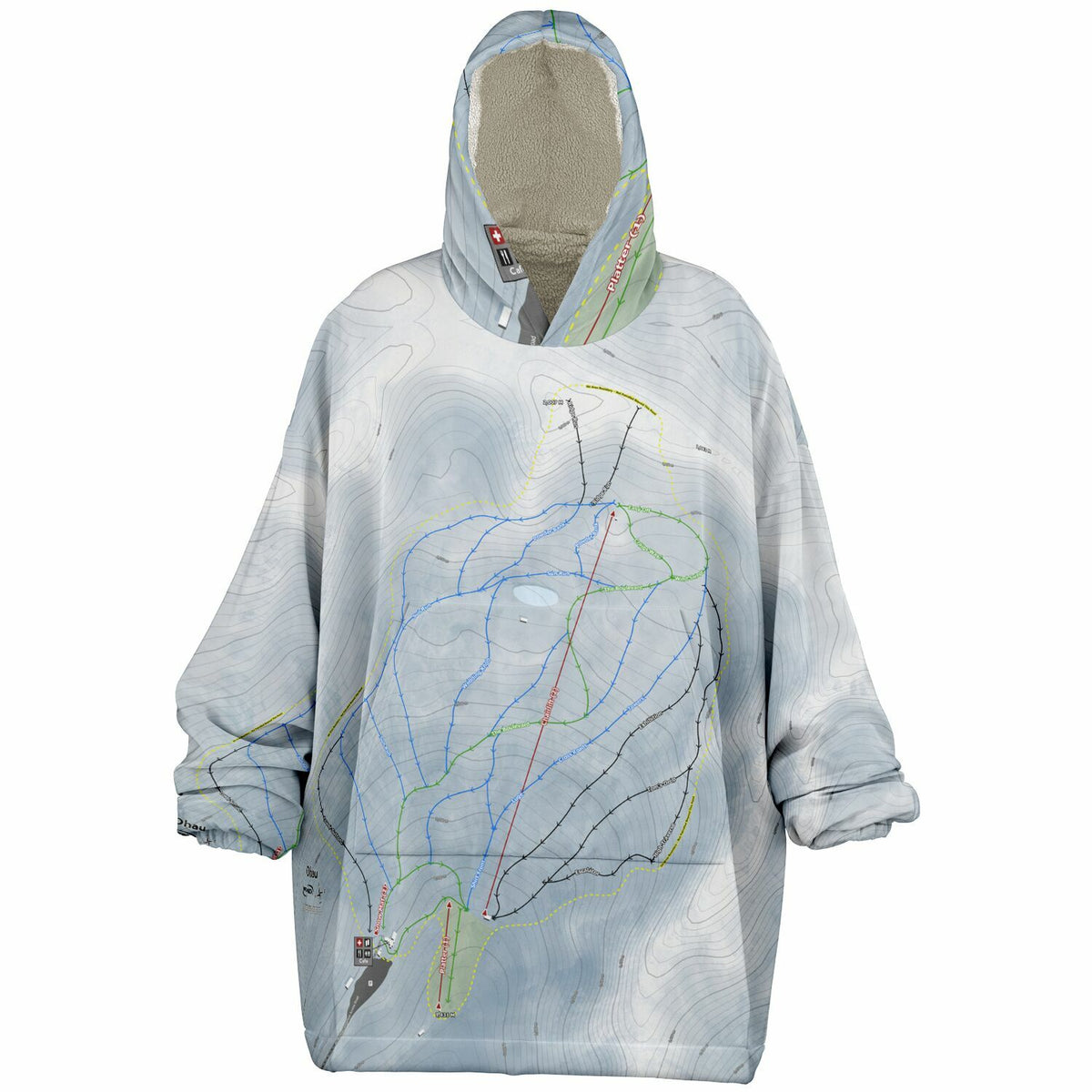 Ohau, New Zealand Ski Trail Map - Snug Hoodie