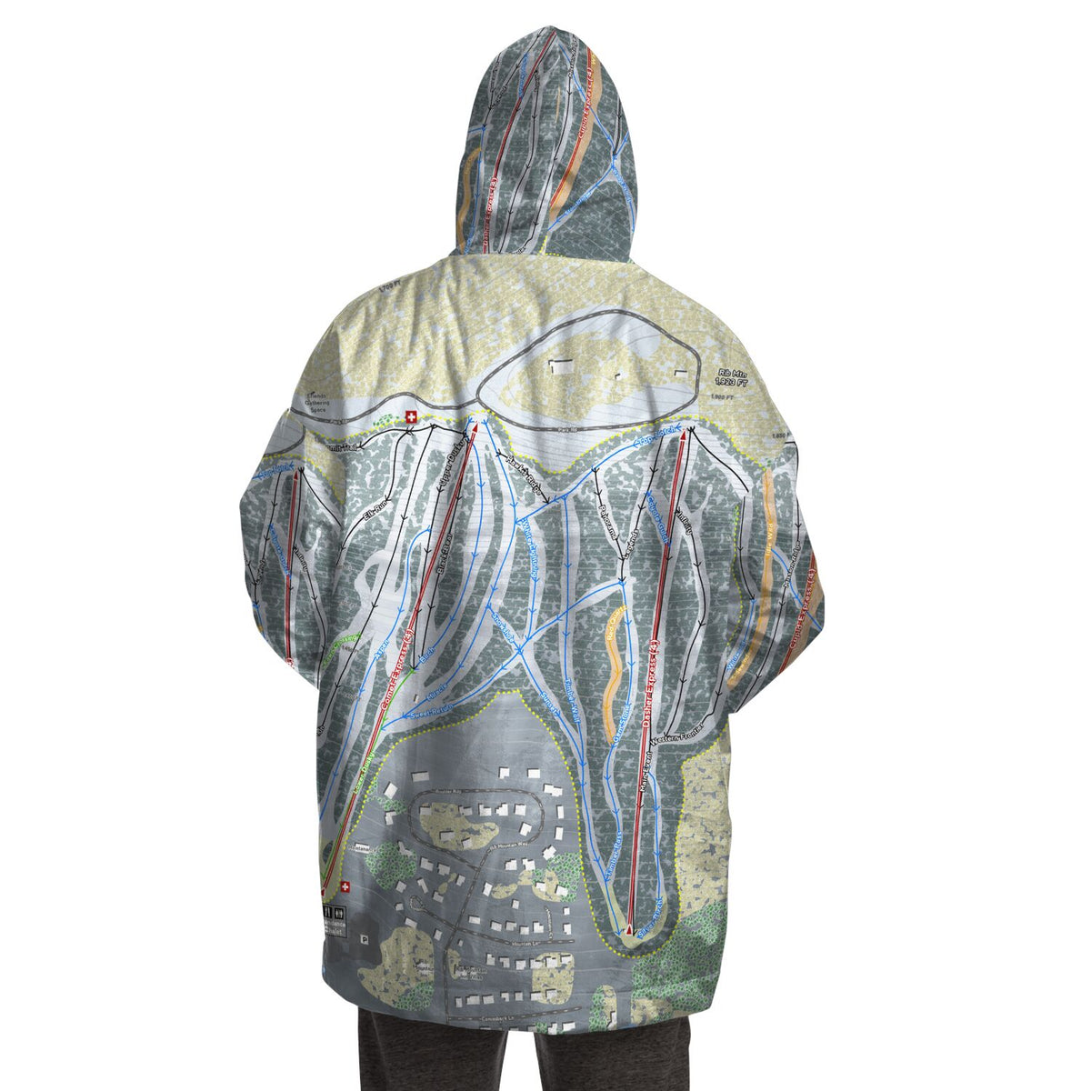 Granite Peak, Wisconsin Ski Trail Map - Snug Hoodie