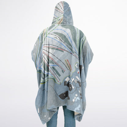 Shanty Creek Schuss Mountain, Michigan Ski Resort Map Flannel Blanket Poncho