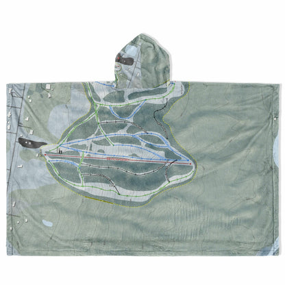 Buffalo Ski Center, New York Ski Resort Map Flannel Blanket Poncho