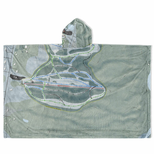 Buffalo Ski Center, New York Ski Resort Map Flannel Blanket Poncho