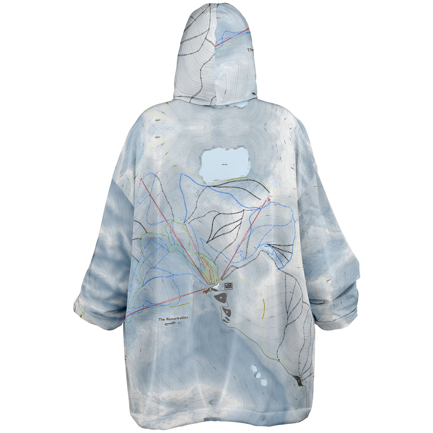 The Remarkables, New Zealand Ski Trail Map - Snug Hoodie