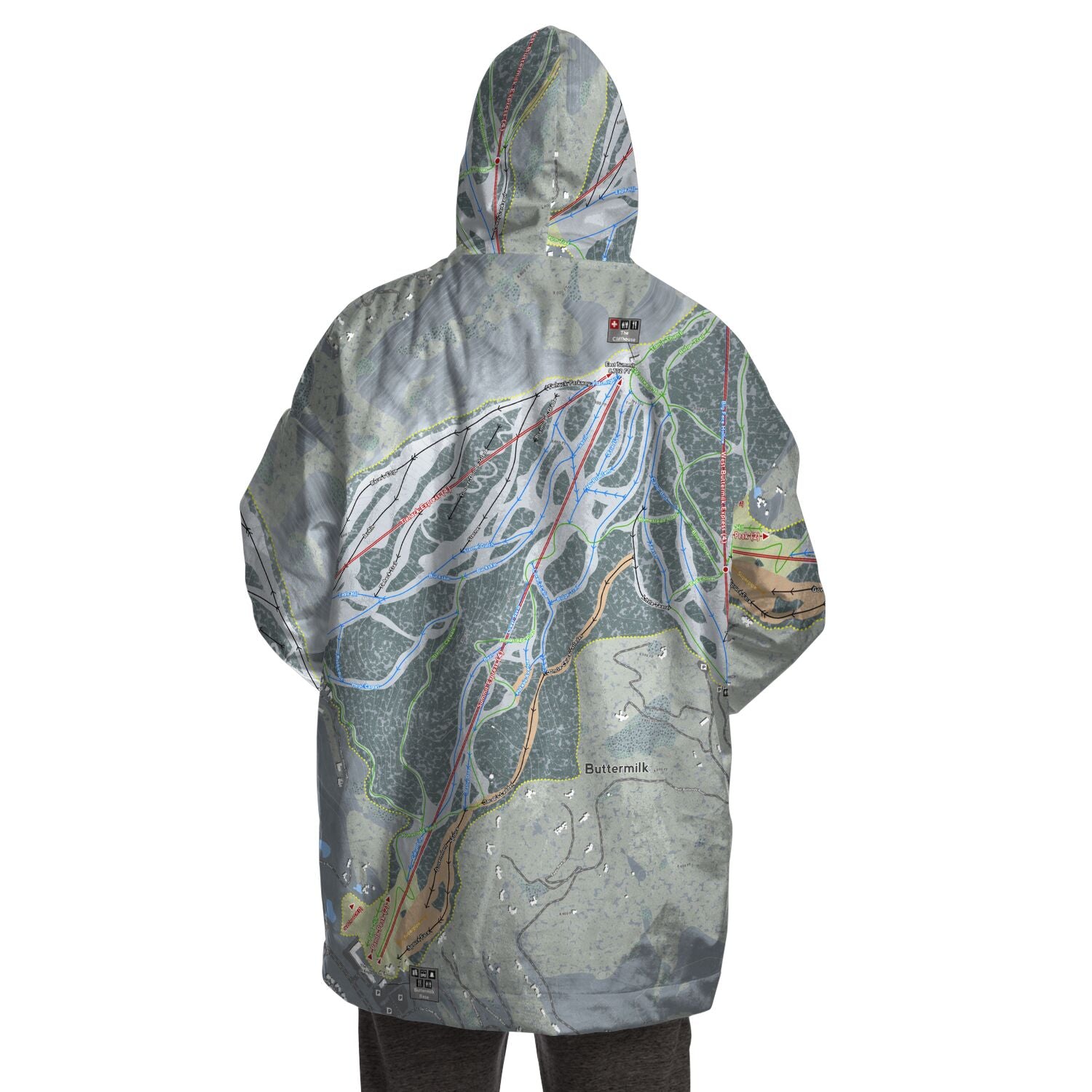 Buttermilk, Colorado Ski Trail Map - Snug Hoodie