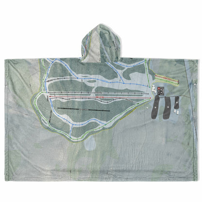 Porcupine Mountains, Michigan Ski Resort Map Flannel Blanket Poncho