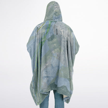 Titcomb Mountain, Maine Ski Resort Map Flannel Blanket Poncho