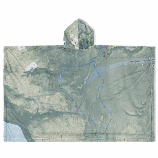 Camden Snow Bowl, Maine Ski Resort Map Flannel Blanket Poncho