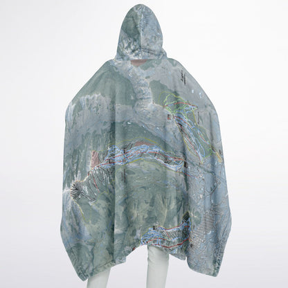 Aspen Snowmass, Colorado Ski Resort Map Flannel Blanket Poncho