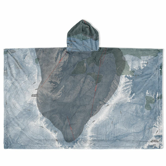 Kendall Mountain, Colorado Ski Resort Map Flannel Blanket Poncho