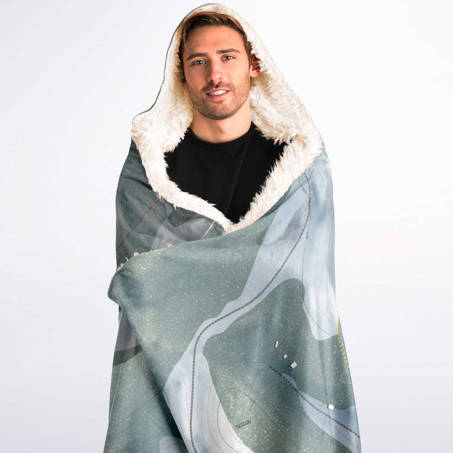 Sky Tavern, Nevada Ski Trail Map - Adult Hooded Blanket