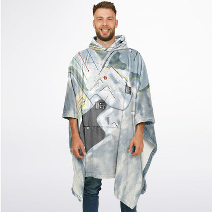 Swiss Valley, Michigan Ski Resort Map Flannel Blanket Poncho