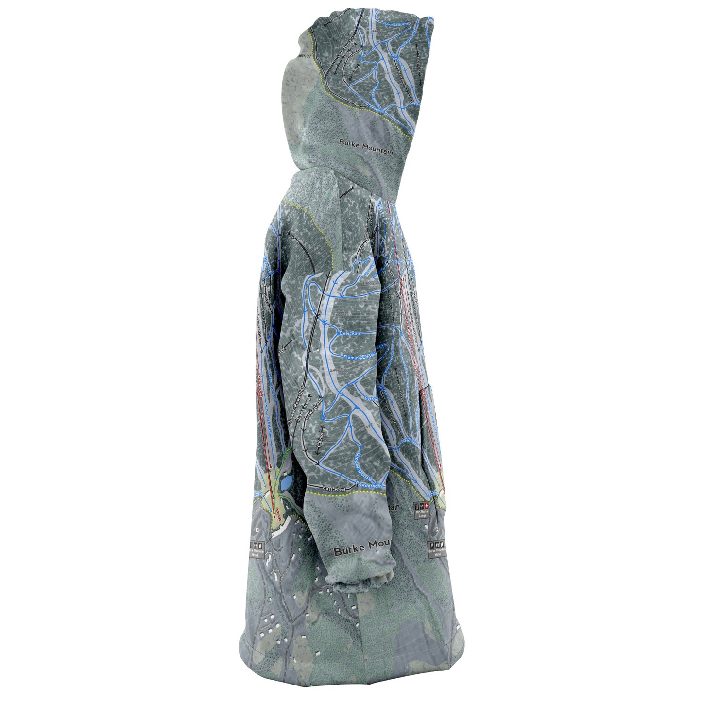 Burke Mountain, Vermont Ski Trail Map - Snug Hoodie