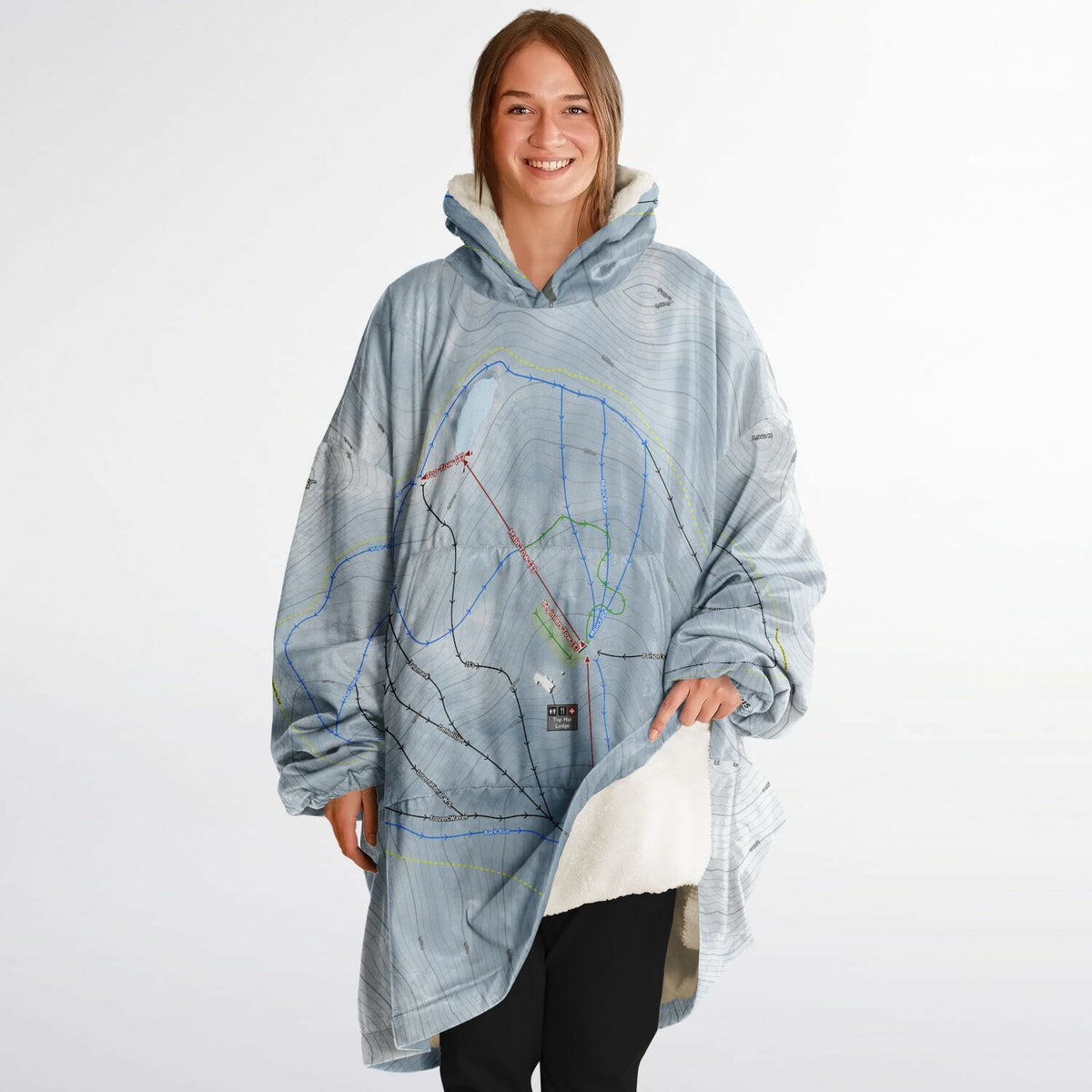 Mt Olympus, New Zealand Ski Trail Map - Snug Hoodie
