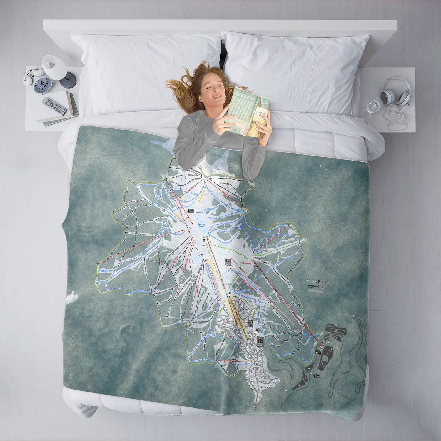 Mount Buller, Australia Ski Resort Map XL Blanket - Powderaddicts