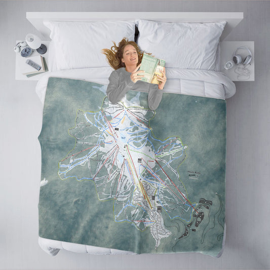 Mount Buller, Australia Ski Resort Map XL Blanket - Powderaddicts