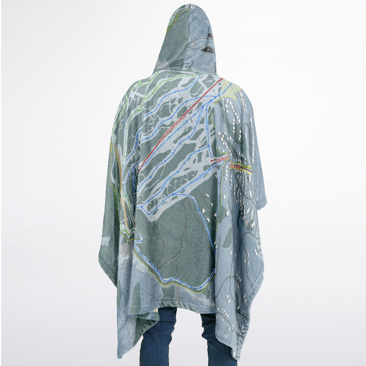Granby Ranch, Colorado Ski Resort Map Flannel Blanket Poncho