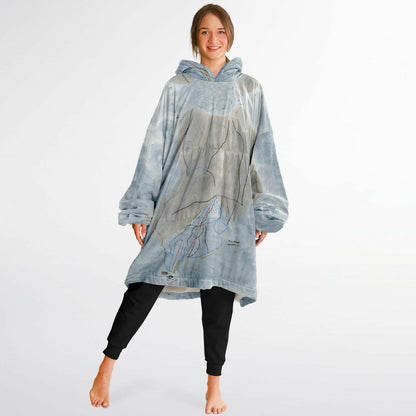Fox Peak, New Zealand Ski Trail Map - Snug Hoodie - Powderaddicts