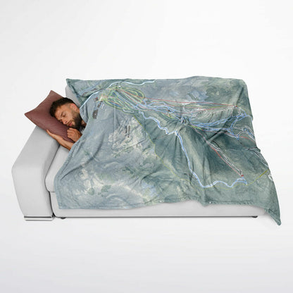Whiteface Mountain, New York Ski Resort Map Flannel Blanket Poncho