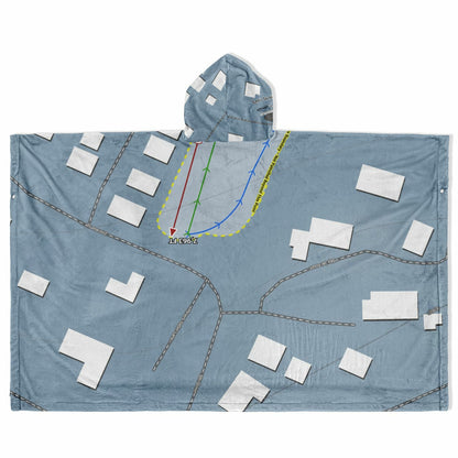 Lees Ski Hill, Colorado Ski Resort Map Flannel Blanket Poncho