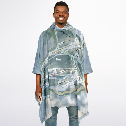 Otsego, Michigan Ski Resort Map Flannel Blanket Poncho