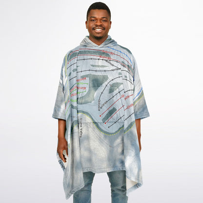 Alpine Valley, Michigan Ski Resort Map Flannel Blanket Poncho