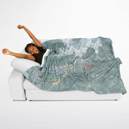 Keystone, Colorado Ski Resort Map Flannel Blanket Poncho