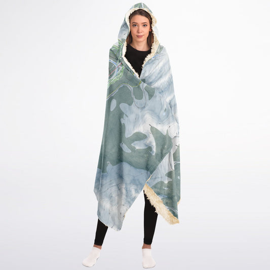 Mt Rose, Nevada Ski Trail Map - Adult Hooded Blanket