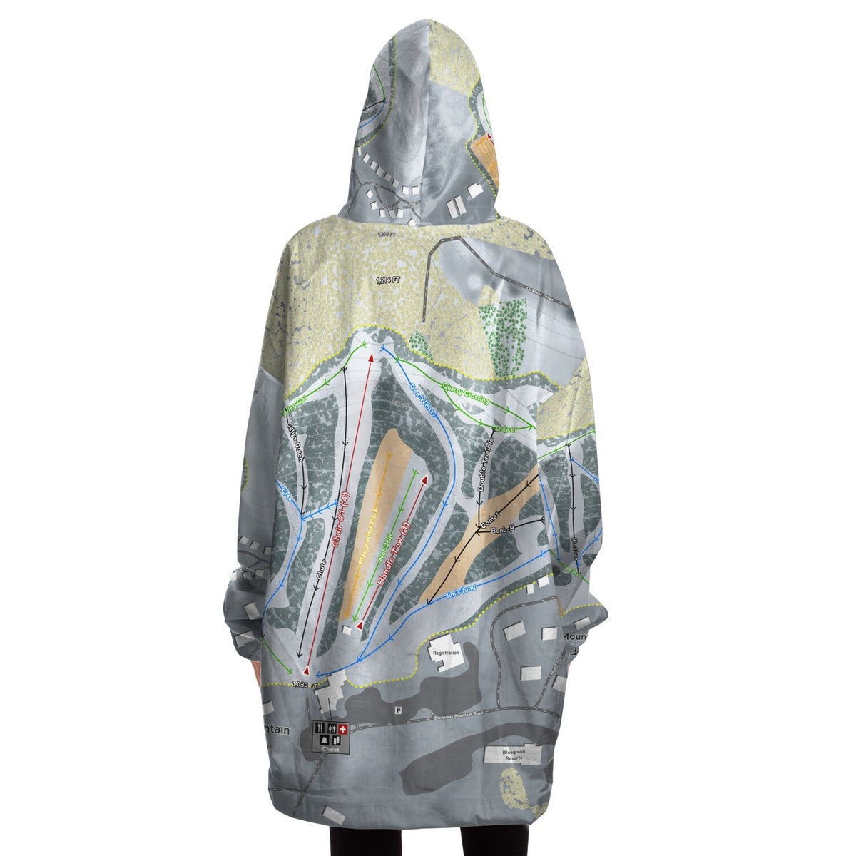 Christmas Mountain, Wisconsin Ski Trail Map - Snug Hoodie