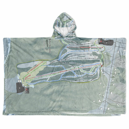 Buffalo Ski Center, New York Ski Resort Map Flannel Blanket Poncho