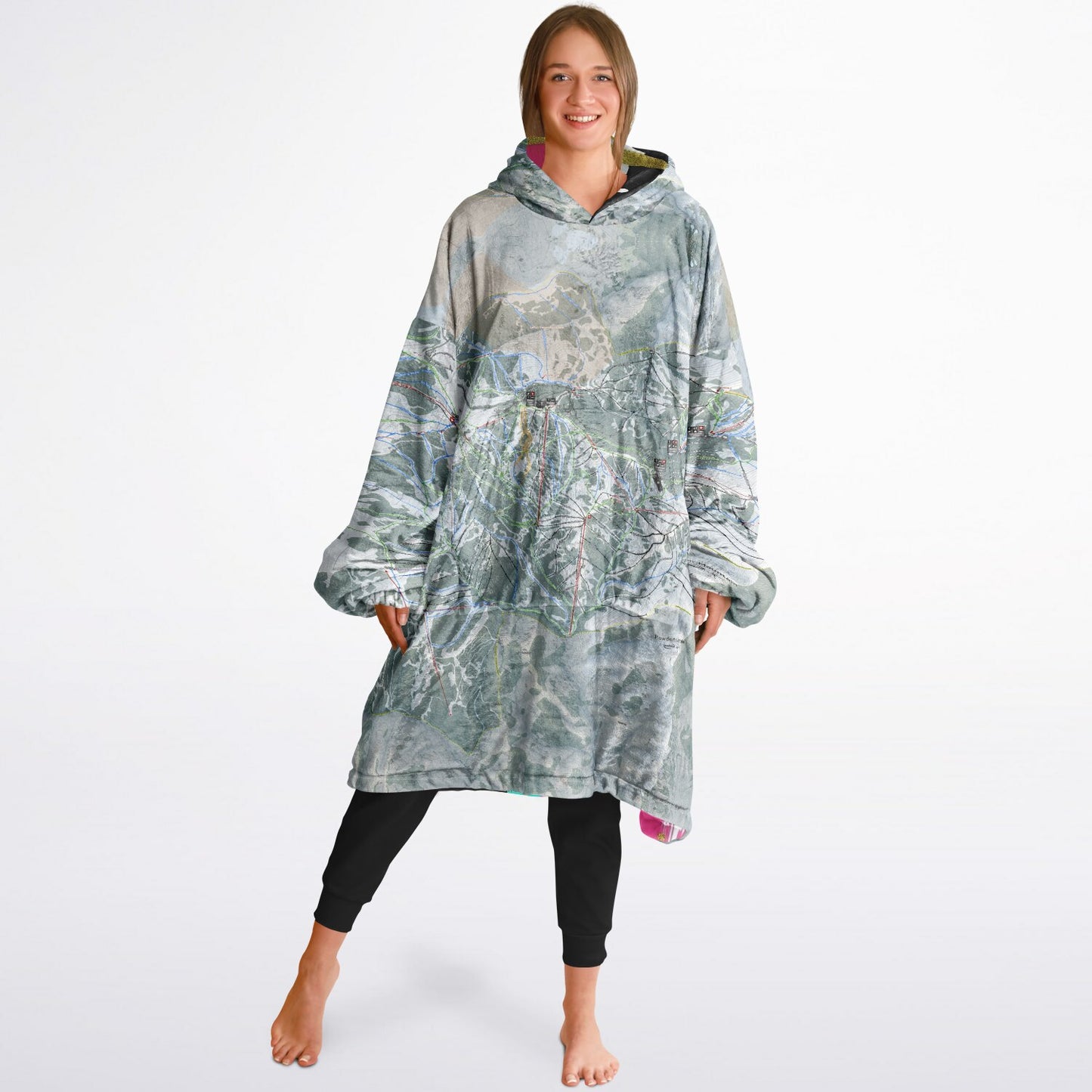 Powder Mountain, Utah Ski Resort Map Reversible Snug Hoodie