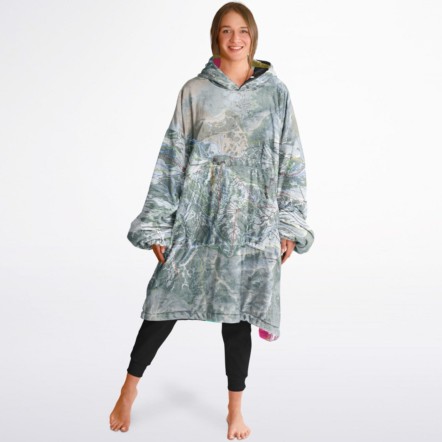 Powder Mountain, Utah Ski Resort Map Reversible Snug Hoodie