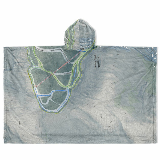 Jiminy Peak, Massachusetts Ski Resort Map Flannel Blanket Poncho