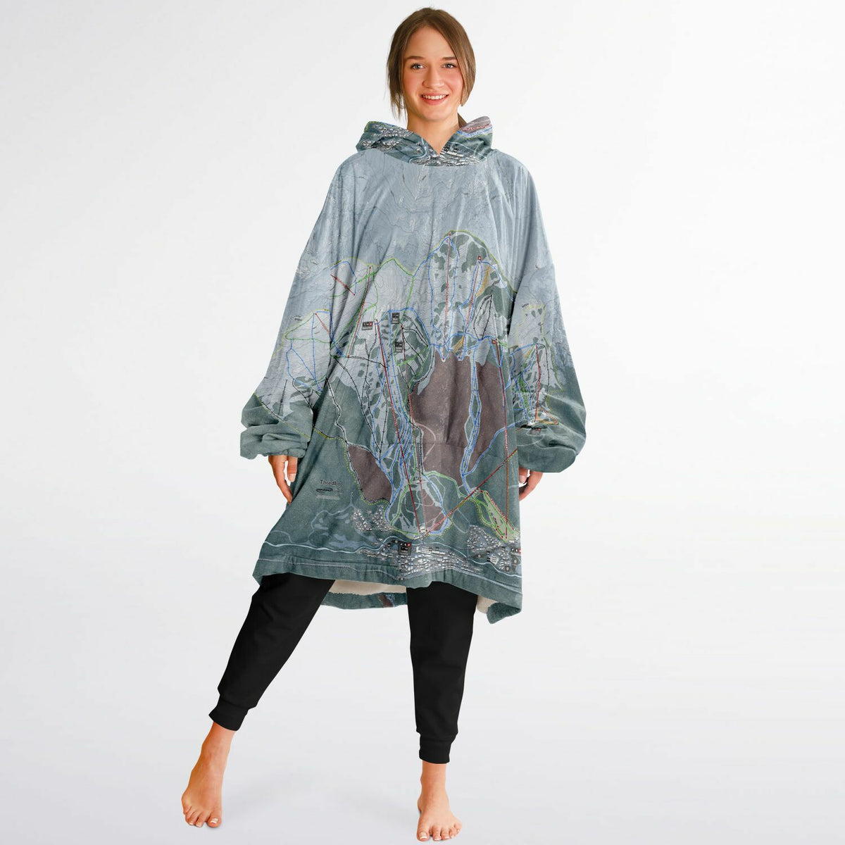 Thredbo, Australia Ski Trail Map - Snug Hoodie