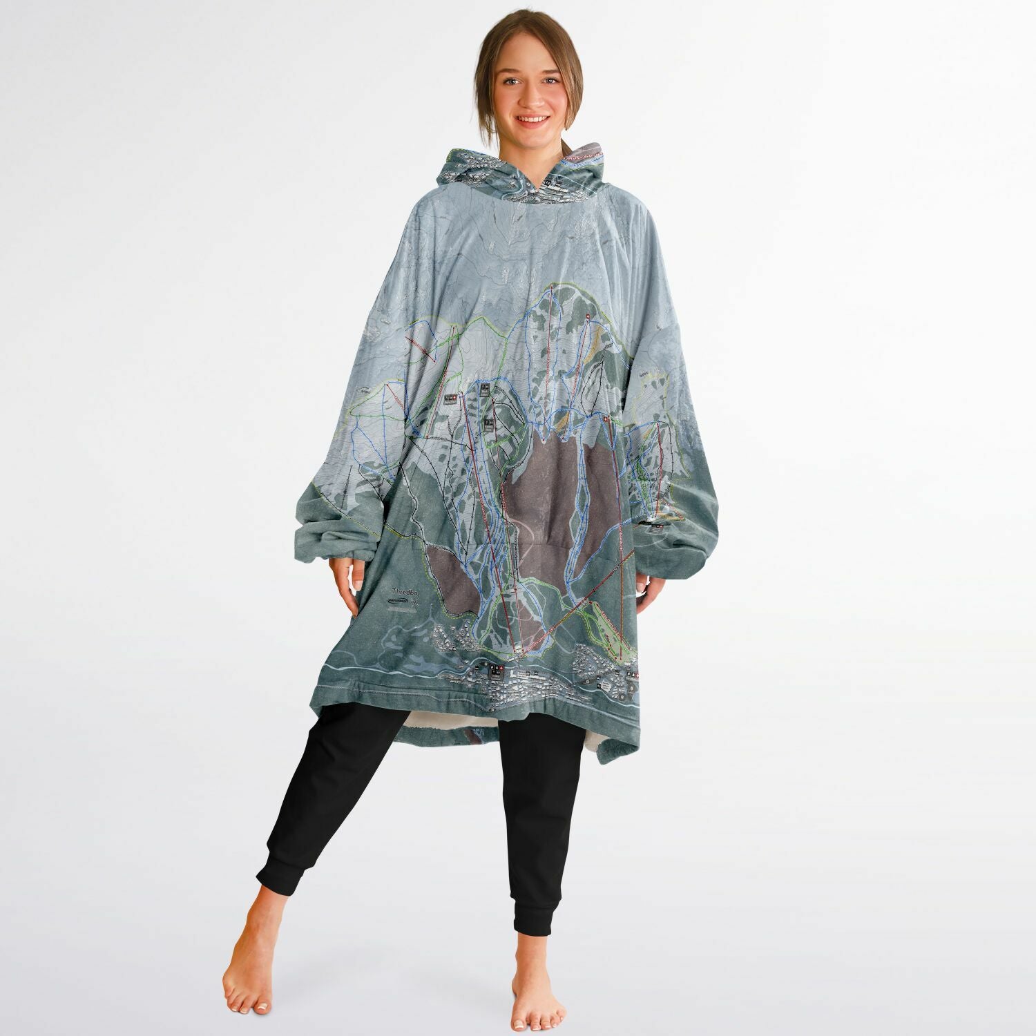 Thredbo, Australia Ski Trail Map - Snug Hoodie