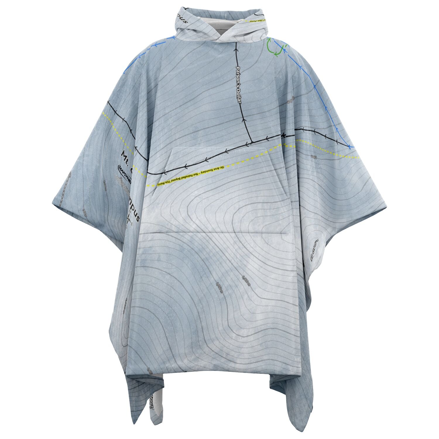 Mt Olympus, New Zealand Ski Resort Map Flannel Blanket Poncho