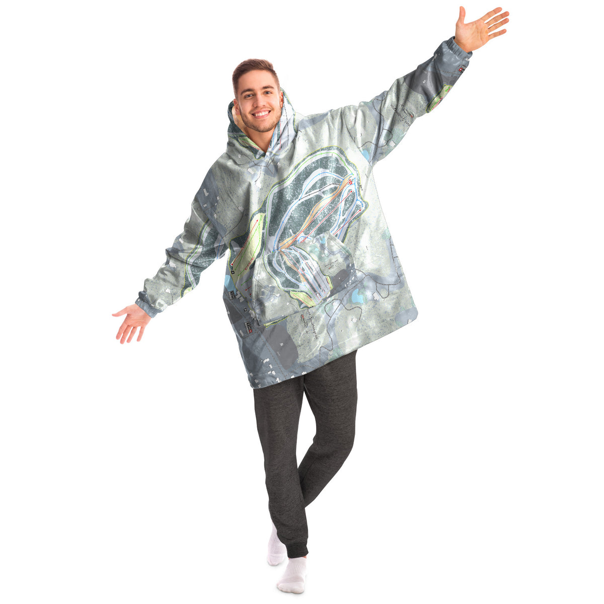 Mount Southington, Connecticut Ski Trail Map - Snug Hoodie