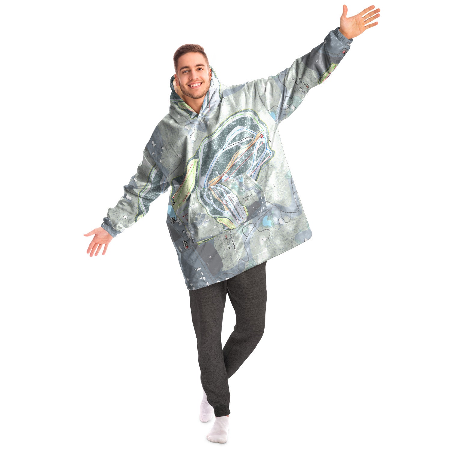 Mount Southington, Connecticut Ski Trail Map - Snug Hoodie