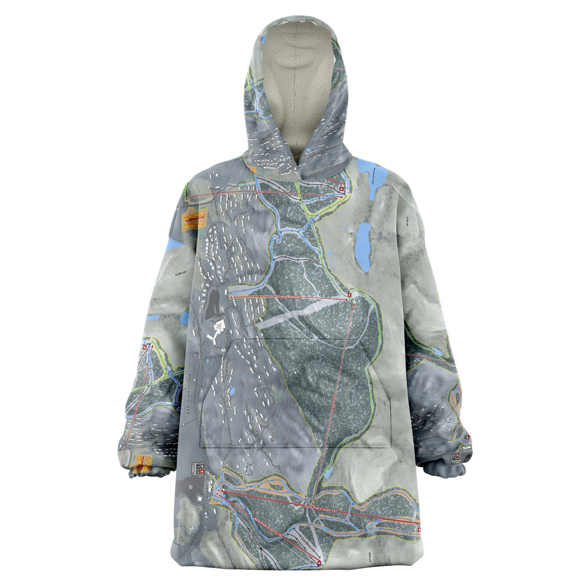 Mountain Creek, New Jersey Ski Trail Map - Snug Hoodie