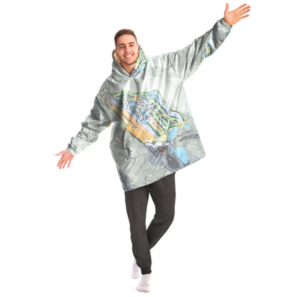 Big Boulder, Pennsylvania Ski Trail Map Snug Hoodie