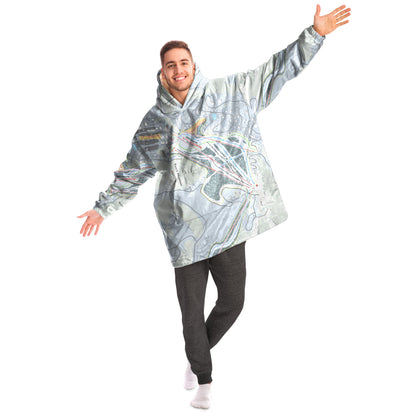 Beech Mountain, North Carolina Ski Trail Map Snug Hoodie - Powderaddicts