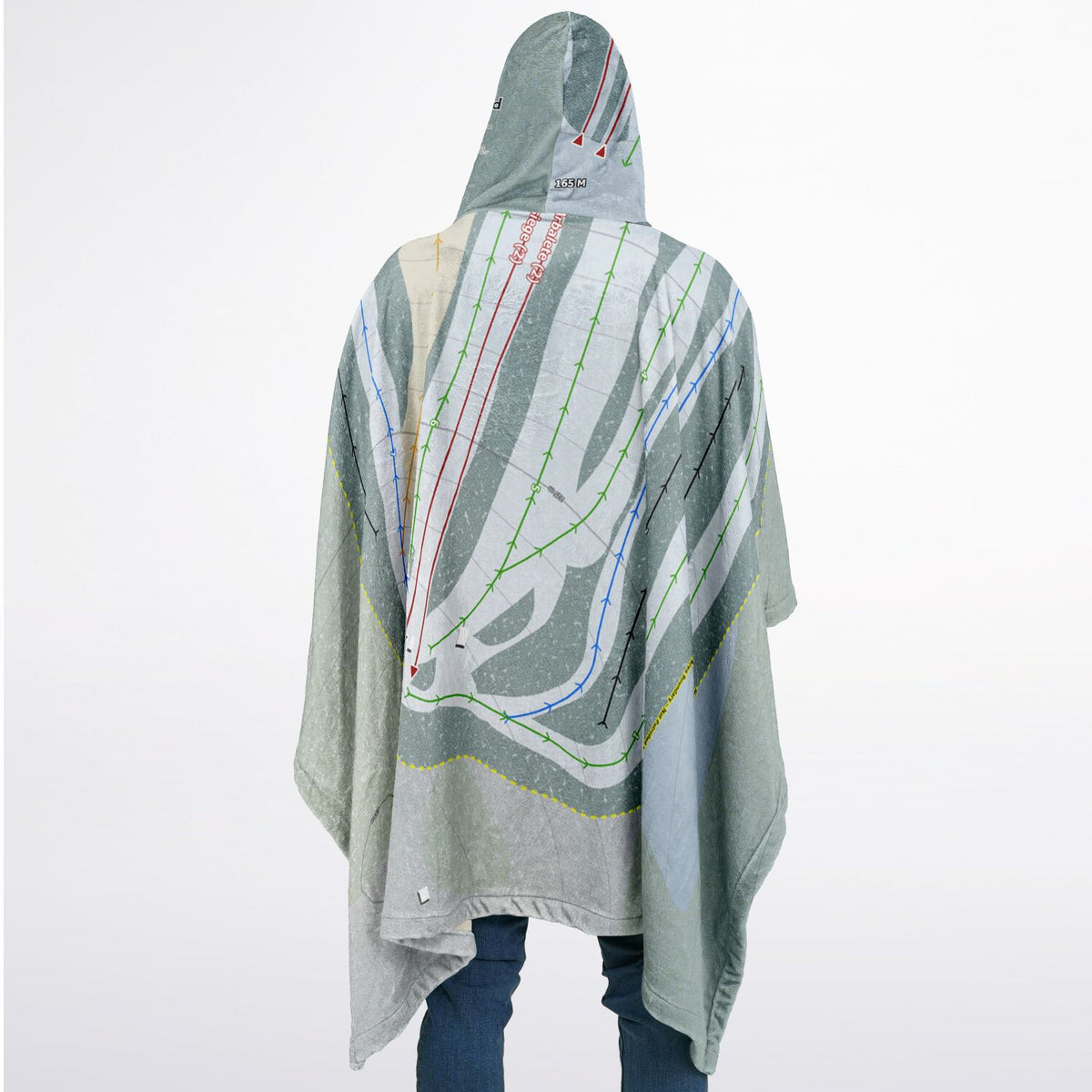 St Raymond, Quebec Ski Resort Map Flannel Blanket Poncho