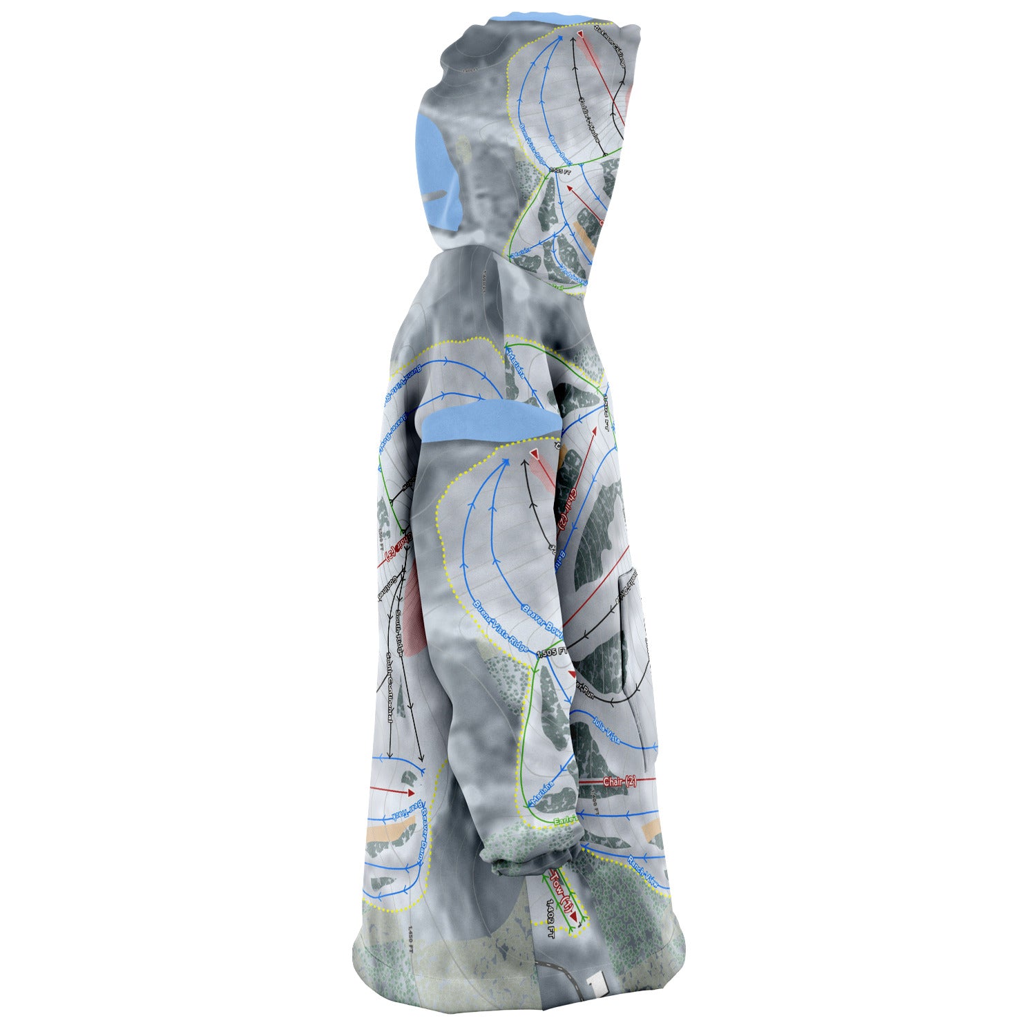 Buena Vista, Minnesota Ski Trail Map Snug Hoodie