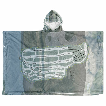 Voodoo Mountain, Michigan Ski Resort Map Flannel Blanket Poncho