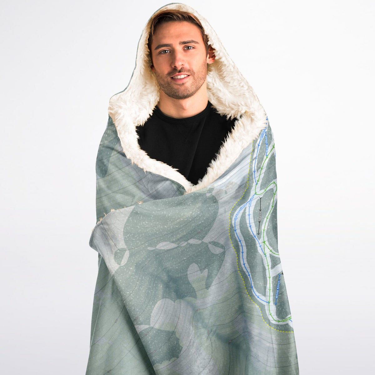 Magic Mountain, Vermont Ski Trail Map - Adult Hooded Blanket