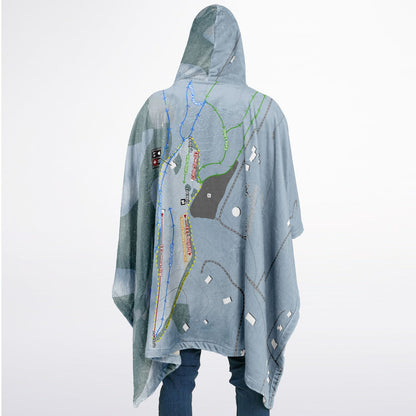 Leavenworth Ski Hill, Washington Ski Resort Map Flannel Blanket Poncho