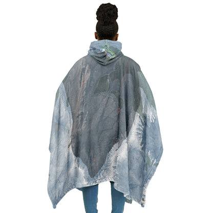 Kendall Mountain, Colorado Ski Resort Map Flannel Blanket Poncho