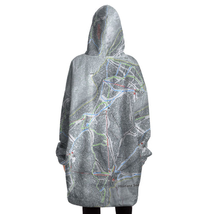Montana Snowbowl, Montana Ski Trail Map Snug Hoodie - Powderaddicts
