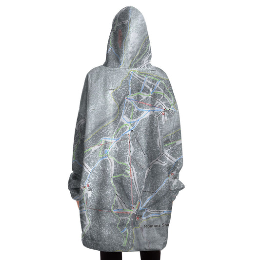 Montana Snowbowl, Montana Ski Trail Map Snug Hoodie - Powderaddicts